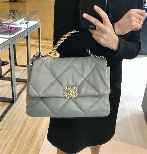 chanel 19 medium grey|Chanel 19 bag price.